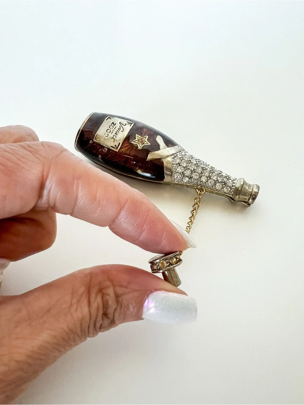Vintage Champagne Bottle Trinket Box